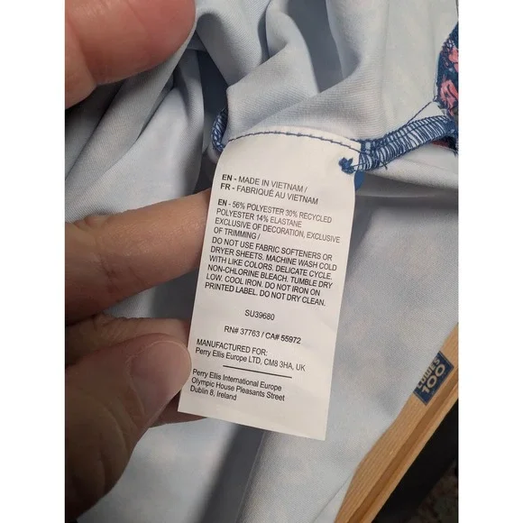 Callaway Mens XL Opti-Dri Golf Polo Galaxy Blue Pink Crab Print UPF 50 NWT - Picture 7 of 8